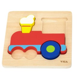 VIGA Drewniana Układanka Edukacyjna Montessori Pociąg
