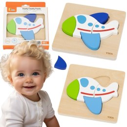 VIGA Drewniane Puzzle - Kolorowy Samolot