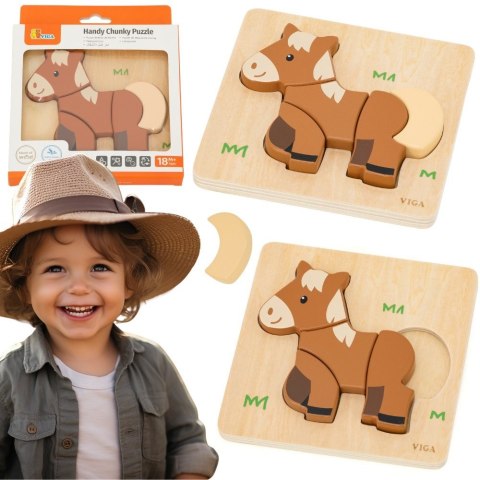 VIGA Drewniane Puzzle - Mój Przyjaciel Konik