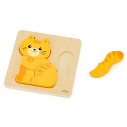 VIGA Drewniane Puzzle - Rudy Kotek