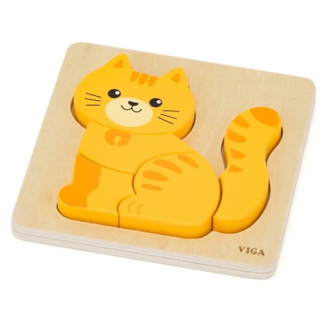 VIGA Drewniane Puzzle - Rudy Kotek