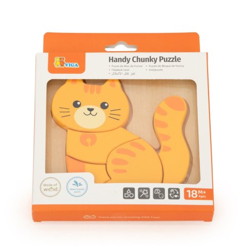 VIGA Drewniane Puzzle - Rudy Kotek