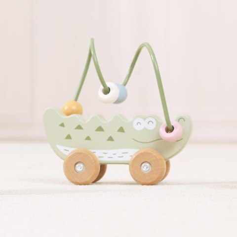 VIGA Labirynt koralikowy na kółkach - Krokodyl 12M+