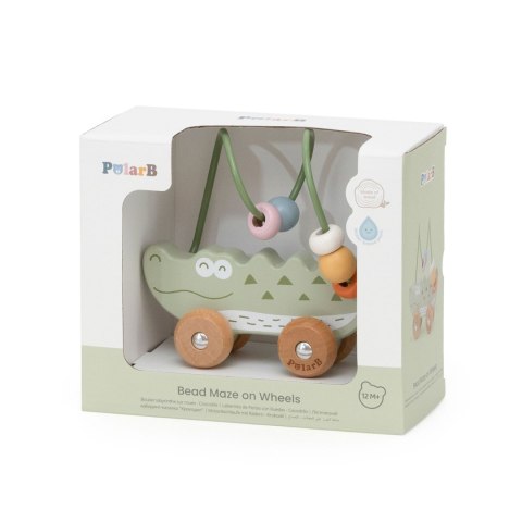 VIGA Labirynt koralikowy na kółkach - Krokodyl 12M+