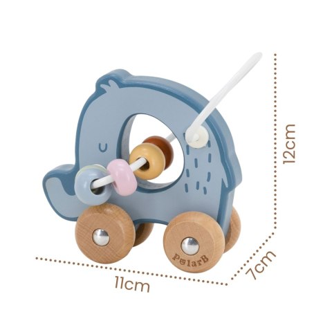VIGA Labirynt koralikowy na kółkach - Słoń 12M+