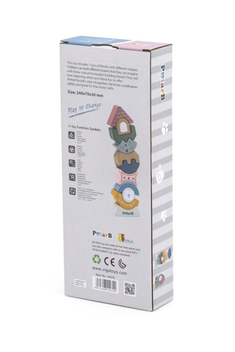 VIGA PolarB Drewniana Układanka Balansująca Wieża