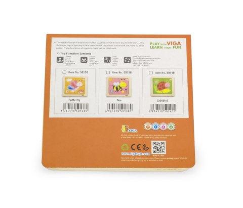 Viga Drewniane Puzzle Pszczoła Układanka Montessori Edukacyjna 18m+ Owad