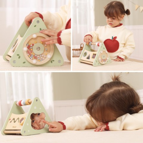 VIGA Trójkąt Aktywności - Drewniana Zabawka Edukacyjna 5w1