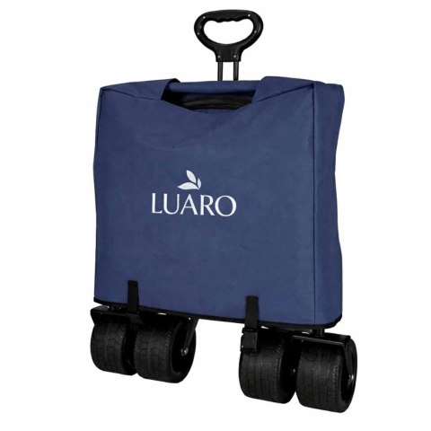 Wózek transportowy LUARO plażowy składany z daszkiem i siatką 120l granatowy