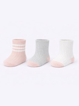 NOVITI SB175-G-01 Skarpety niemowlęce dziewczynka wąski prążek mix 12-18m