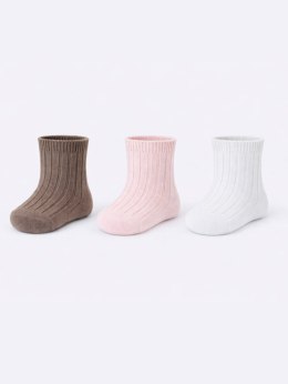 NOVITI SB176-G-01 Skarpety niemowlęce dziewczynka prążek mix 6-12m