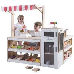 VIGA Drewniany Zestaw Stragan Sklep Supermarket XXL