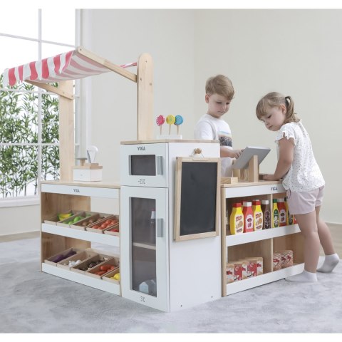 VIGA Drewniany Zestaw Stragan Sklep Supermarket XXL