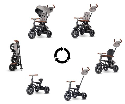 MILLY MALLY 5901 Qplay Rowerek Trójkołowy Rito Deluxe Rubber Grey