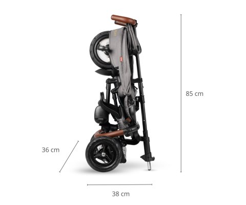 MILLY MALLY 5901 Qplay Rowerek Trójkołowy Rito Deluxe Rubber Grey