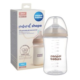 CANPOL 35/401 Butelka Natural Shape ze smoczkiem dwustrefowym 260ml