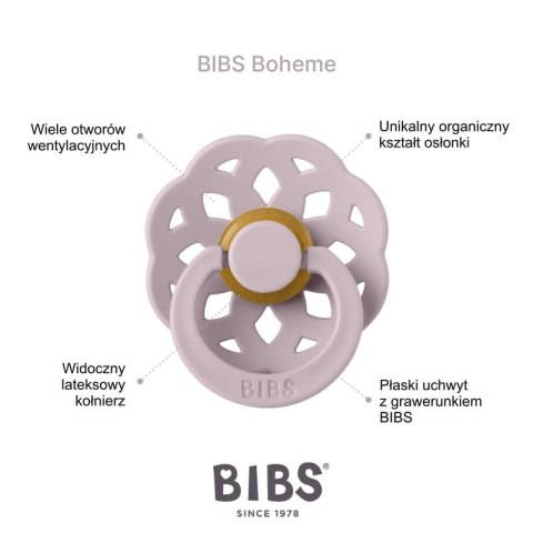 BIBS BOHEME VIOLET SKY S Smoczek Uspokajający kauczuk Hevea