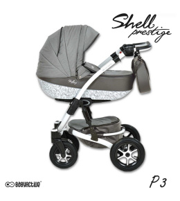 SHELL PRESTIGE 3w1 BabyActive wózek głęboko-spacerowy + fotelik samochodowy 0m+ P03