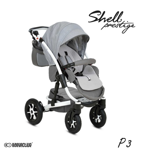 SHELL PRESTIGE 3w1 BabyActive wózek głęboko-spacerowy + fotelik samochodowy 0m+ P03