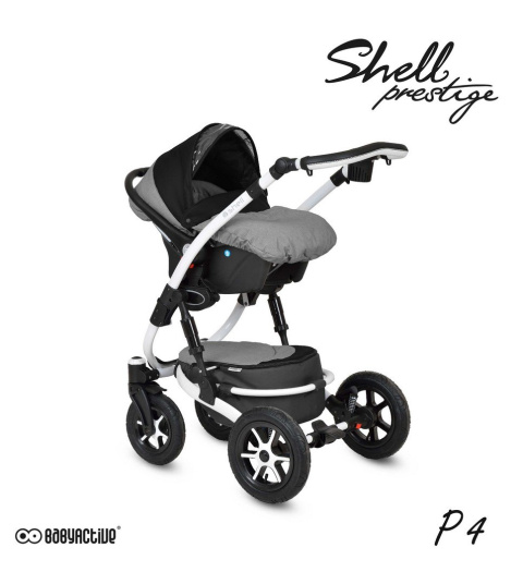 SHELL PRESTIGE 3w1 BabyActive wózek głęboko-spacerowy + fotelik samochodowy 0m+ P04