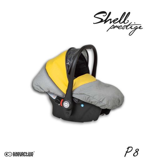 SHELL PRESTIGE BLACK 3w1 BabyActive wózek głęboko-spacerowy + fotelik samochodowy 0m+ P08