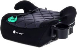 Fotelik podstawka booster siedzisko samochodowe SUNBABY - ISOFIX LittleNestPro 125-150 cm z uchwytem na kubek - czarny