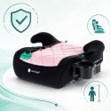 Fotelik podstawka booster siedzisko samochodowe SUNBABY - ISOFIX LittleNestPro 125-150 cm z uchwytem na kubek - czarny & różow