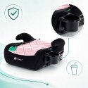 Fotelik podstawka booster siedzisko samochodowe SUNBABY - ISOFIX LittleNestPro 125-150 cm z uchwytem na kubek - czarny & różow