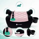 Fotelik podstawka booster siedzisko samochodowe SUNBABY - ISOFIX LittleNestPro 125-150 cm z uchwytem na kubek - czarny & różow