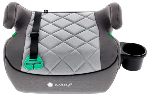 Fotelik podstawka booster siedzisko samochodowe SUNBABY - ISOFIX LittleNestPro 125-150 cm z uchwytem na kubek - szary