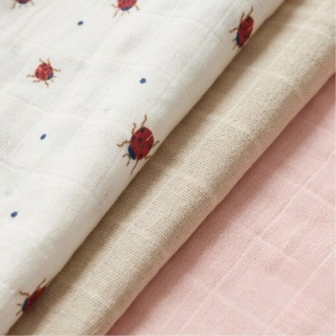 Kocyk pieluszka muślinowa Swaddle Ladybug 100x100