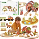 TOOKY TOY Drewniana Kolejka Farma Zestaw 48 el.