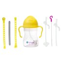 B.BOX 62610 Zestaw na start 3w1 -bidon ze słomką 240ml cytrynowy + smycz Lemon Sherbet + zapasowe słomki