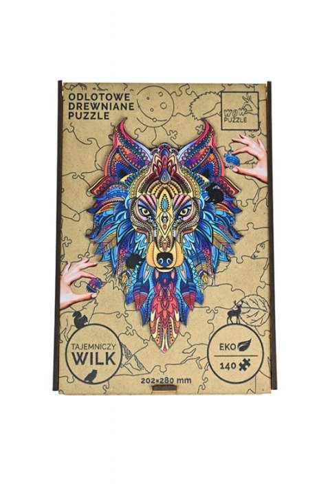 EKOLOGICZNE DREWNIANE PUZZLE TAJEMNICZY WILK 140 zabaweczka