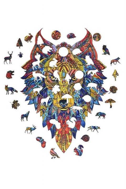 EKOLOGICZNE DREWNIANE PUZZLE TAJEMNICZY WILK 140 zabaweczka