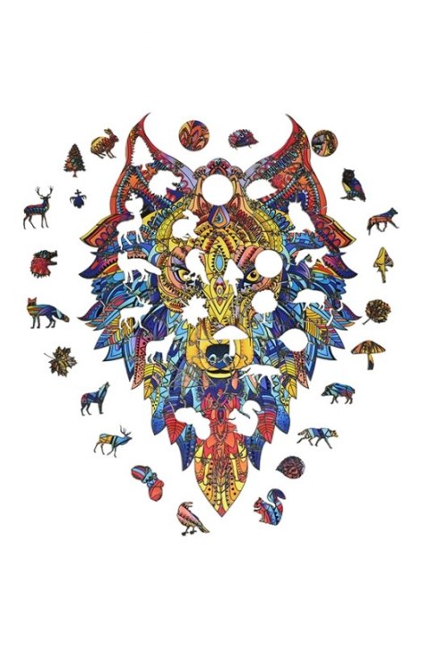 EKOLOGICZNE DREWNIANE PUZZLE TAJEMNICZY WILK 140 zabaweczka