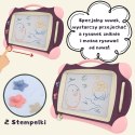 WOOPIE Znikopis Tablica Magnetyczna Kolorowa + 2 Stempelki Fioletowy