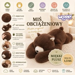 WOOPIE Pluszak Obciążeniowy Miś Niedźwiadek Bruno Antystresowy Sensoryczny Ciężkomiś Przytulanka 65cm 1500g