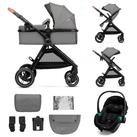 KINDERKRAFT Wózek wielofonkcyjny ESME PRO 3w1 Moonlight Grey + MINK PRO 2