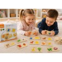 VIGA Drewniane Puzzle Nakarm Zwierzątko Co jedzą Zwierzęta Układanka