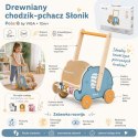 VIGA PolarB Drewniany Wózek 2w1 Chodzik Pchacz Słonik