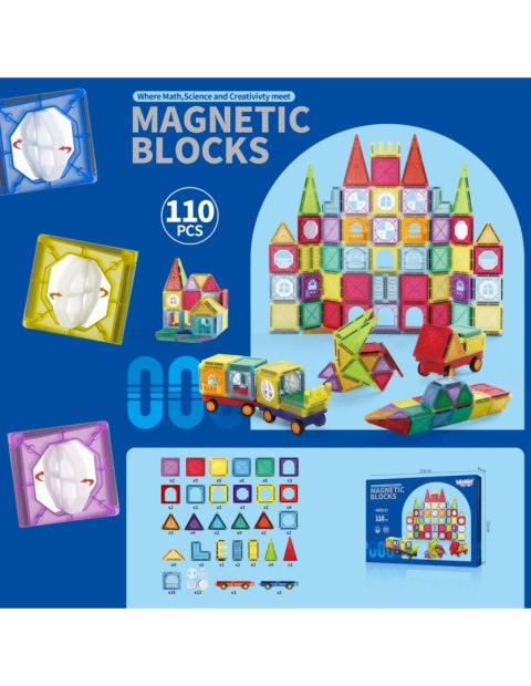WOOPIE 54979 Klocki magnetyczne 110 el.