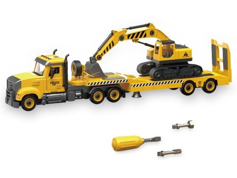 Ciężarówka do rozkręcania i skręcania Laweta Transporter + Koparka