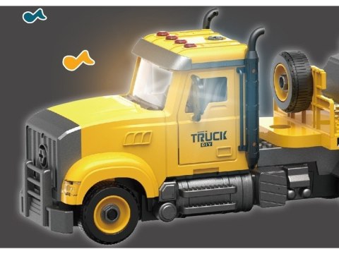 Ciężarówka do rozkręcania i skręcania Laweta Transporter + Koparka