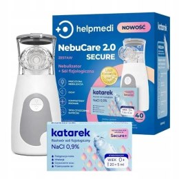 HELPMEDI Katarek NebuCare 2.0 Secure Nebulizator + sól fizjologiczna NOWOŚĆ