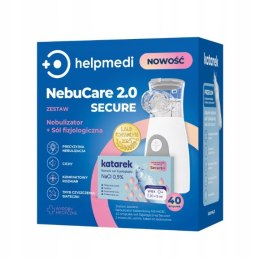 HELPMEDI Katarek NebuCare 2.0 Secure Nebulizator + sól fizjologiczna NOWOŚĆ