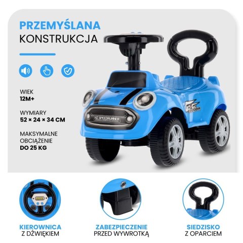 Jeździk dla dziecka, pchacz, chodzik GO GO Fassion niebieski