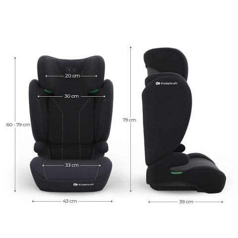KINDERKRAFT Fotelik samochodowy I-SPARK 2 PLUS i-Size black