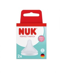 NUK 124034 Smoczek do butelki 2 szt. M silikon FLOW CONTROL