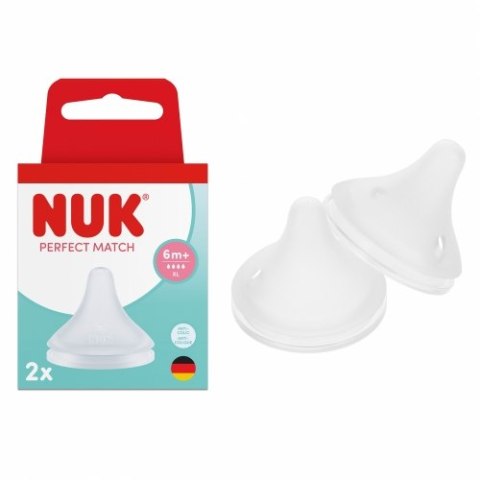 NUK 124034 Smoczek do butelki 2 szt. M silikon FLOW CONTROL